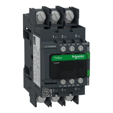 Schneider Electric contactor tesys deca 3P 50a 440V ac3 48-130V acdc spoel ringogen