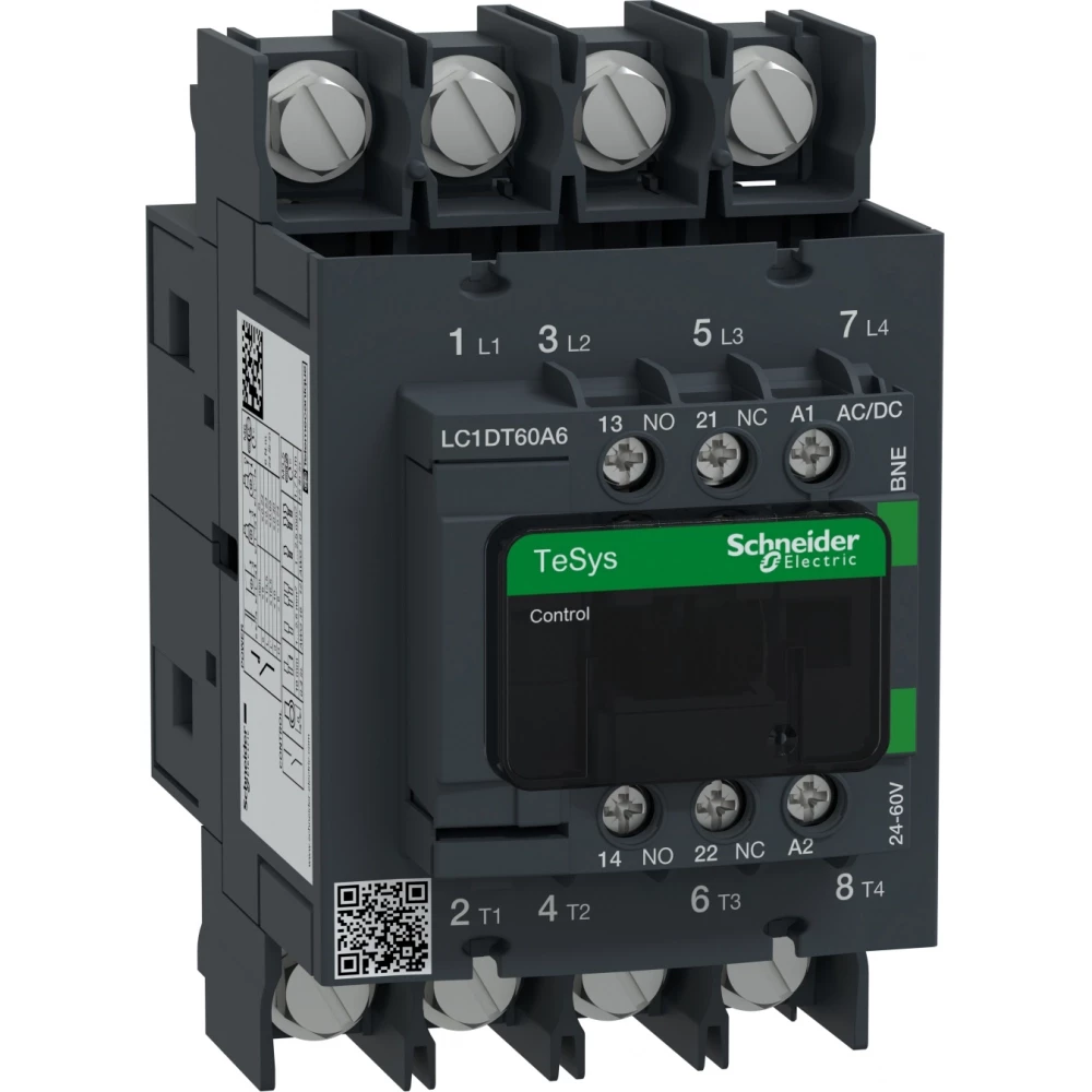 Schneider Electric contactor tesys deca 4P 60a 440V ac1 24-60V acdc spoel ringogen