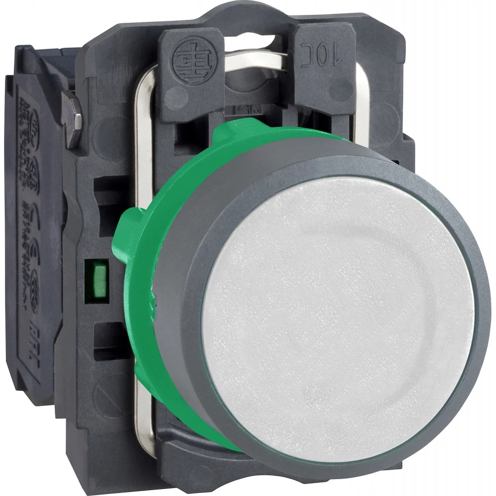Schneider Electric drukknop compleet wit 1no contact