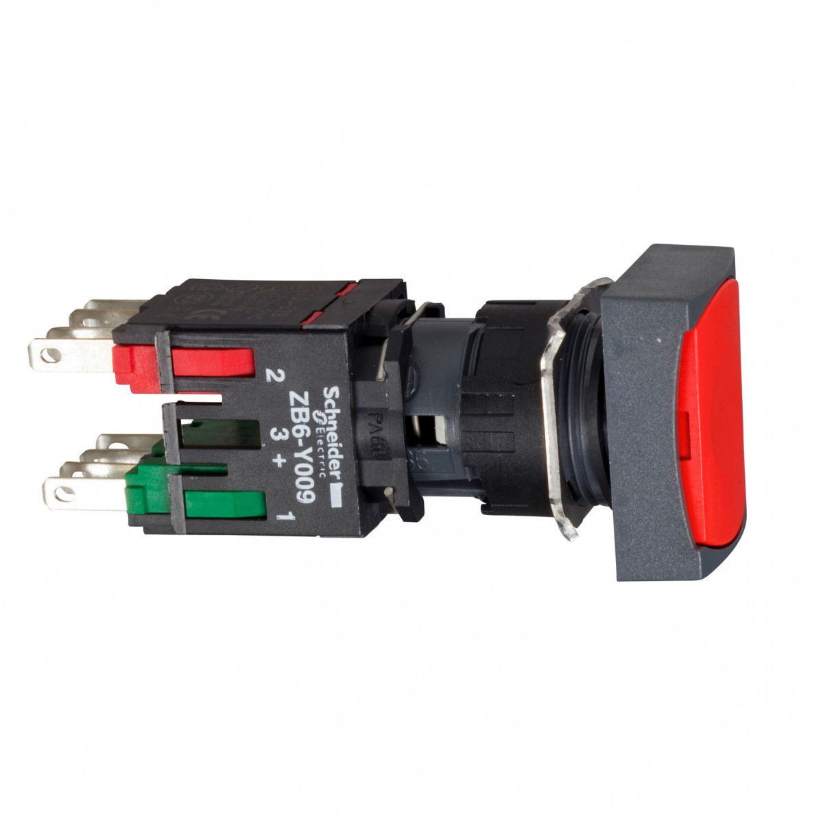 Schneider Electric drukknop rood.1no+1nc