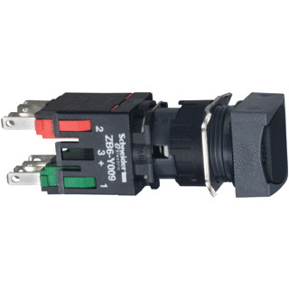 Schneider Electric drukknop zwart.1no+1nc