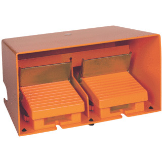 Schneider Electric dubbelle pedaalschakelaar oranje