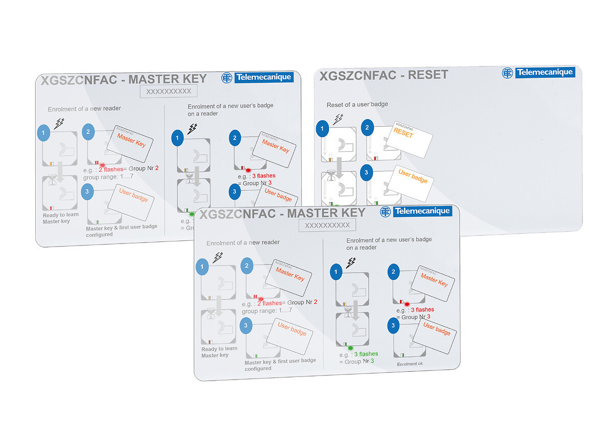 Schneider Electric configuration badges set for XG PNP