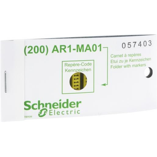 Schneider Electric linergy adercodering kaartenvorm geel