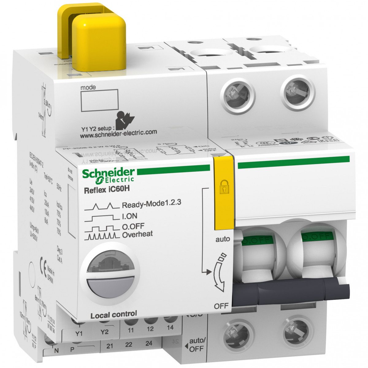 Schneider Electric reflex ic60h ti24 10 A 2P D mcb+control