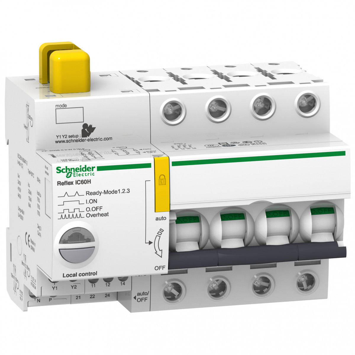 Schneider Electric reflex ic60h ti24 10 A 4P B mcb+control