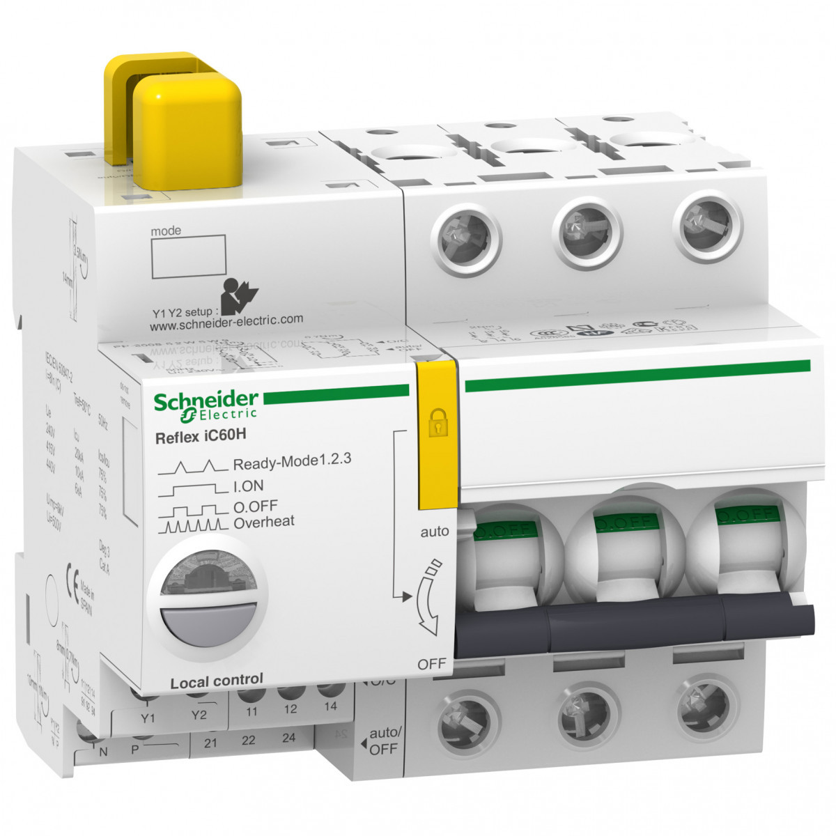 Schneider Electric reflex ic60h ti24 25 A 3P B mcb+control