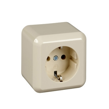 Schneider Electric ELSO Contura Opbouw WCD - 1-voudig - met randaarde - wit - contura