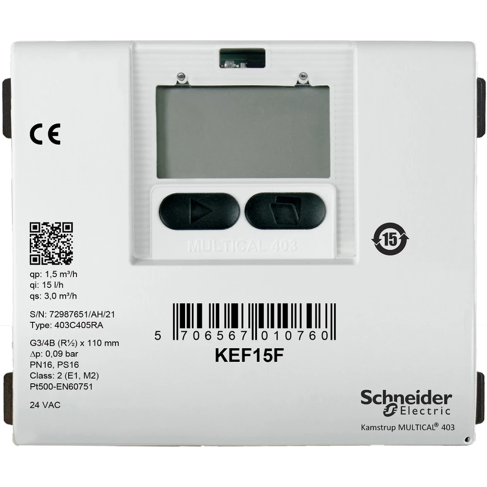Schneider Electric Flow Meters Ke Series stroommeter, R1 schroefmessing, 3,5 M³/H nominaal, stroommet