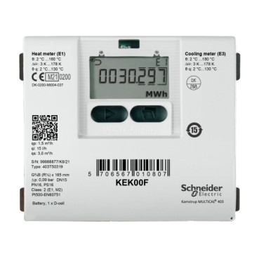 Schneider Electric Flow Meters Ke-Serie verwarmings- en koelingsmeter, R1 MM getapte messing, 1,5 M³/