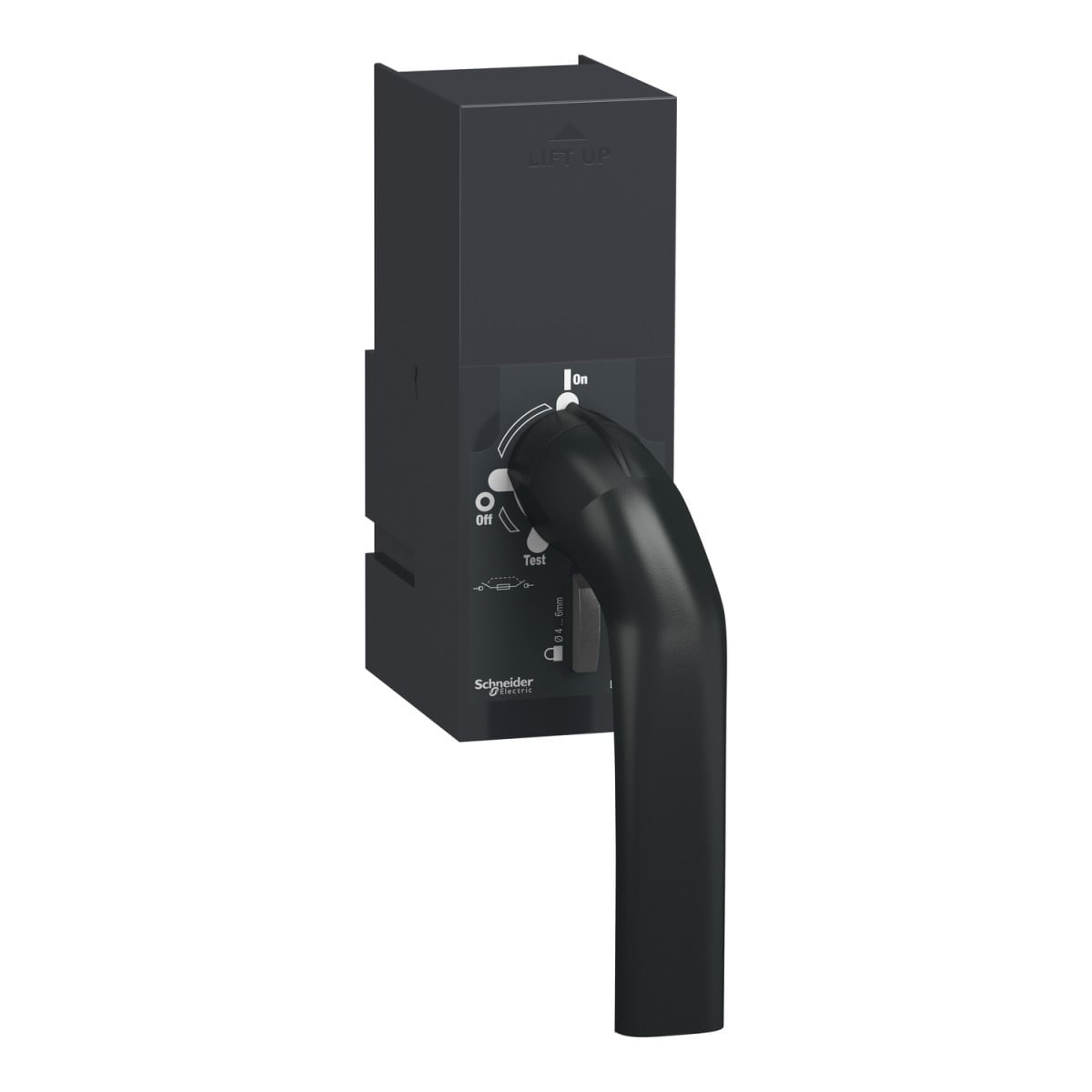 Schneider Electric FuPacT Directe Rotatiehendel vooraan, fupact GS200 tot GS400, zwarte hendel