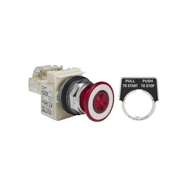 Schneider Electric Harmony 9001 K Harmony 9001K - drukknop Ø30MM + vuistslagkop Ø41MM - verlicht - 24/28