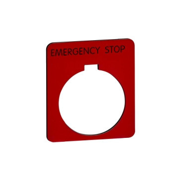 Schneider Electric Harmony 9001 K Harmony 9001K - tekstschild 57x57mm voor knop Ø30MM - "emergency stop"