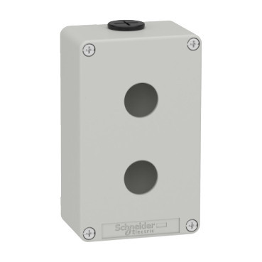 Schneider Electric Harmony XAP, XB2 SL Lege Behuizing - zamak - grijs ral 7035 - 2 uitsparingen - Ø22 MM - 80