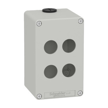Schneider Electric Harmony XAP, XB2 SL Lege Behuizing - zamak - grijs ral 7035 - 4 uitsparingen - Ø22 MM - 80