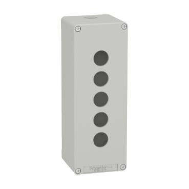 Schneider Electric Harmony XAP, XB2 SL Lege Behuizing - zamak - grijs ral 7035 - 5 uitsparingen - Ø22 MM - 80
