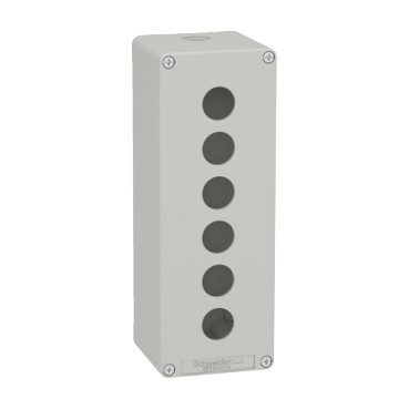 Schneider Electric Harmony XAP, XB2 SL Lege Behuizing - zamak - grijs ral 7035 - 6 uitsparingen - Ø22 MM - 80