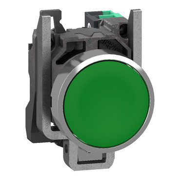 Schneider Electric Harmony XB4 Drukknop, harmony XB4, metaal, vlak, groen, 22MM, veerretour, ongemark