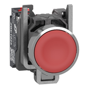 Schneider Electric Harmony XB4 Drukknop, harmony XB4, metaal, vlak, rood, 22MM, veerretour, ongemarke