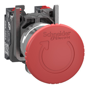 Schneider Electric Harmony XB4 Noodstopschakelaar, harmony XB4, metaal, rode paddenstoel 40MM, 22MM,