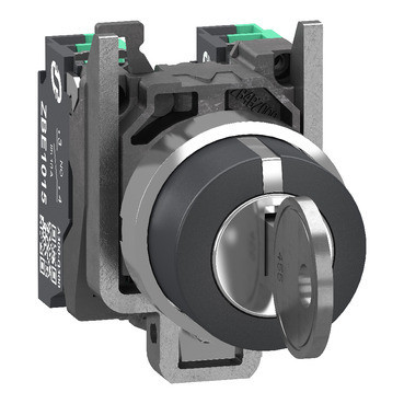 Schneider Electric Harmony XB4 Sleutelschakelaar, harmony XB4, metaal, zwart, 22 MM, sleutel 455, 3 S