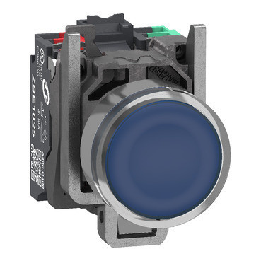 Schneider Electric Harmony XB4 Verlichte Drukknop, harmony XB4, metaal, blauw vlak, 22MM, universele