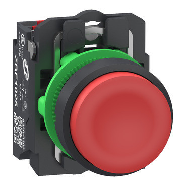 Schneider Electric Harmony XB5 Drukknop, harmony XB5, grijs plastic, uitstekend, rood, 22MM, veerreto