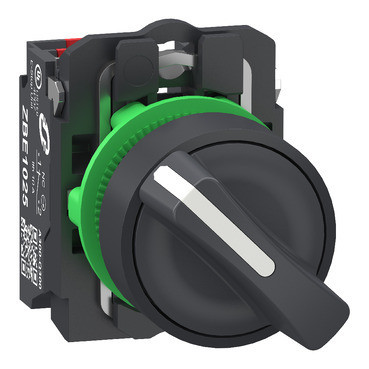 Schneider Electric Harmony XB5 Keuzeschakelaar, harmony XB5, grijs plastic, zwart, 22MM, 2 standen, V