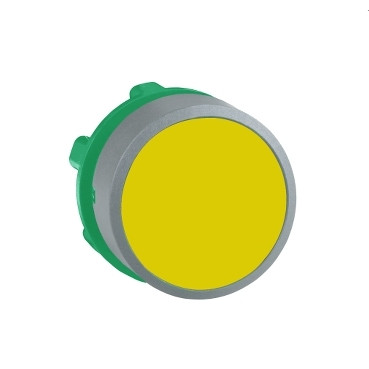 Schneider Electric Harmony XB5 Yellow Flush pushbutton head colour plated grey