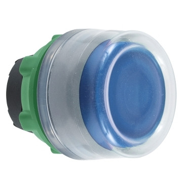 Schneider Electric Harmony XB5 Blue Flush pushbutton head with clear boot CP grey