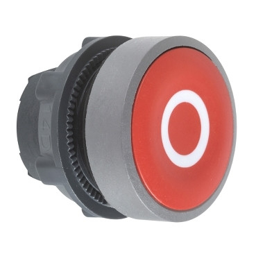 Schneider Electric Harmony XB5 Red Flush pushbutton head white marked "o" CP grey