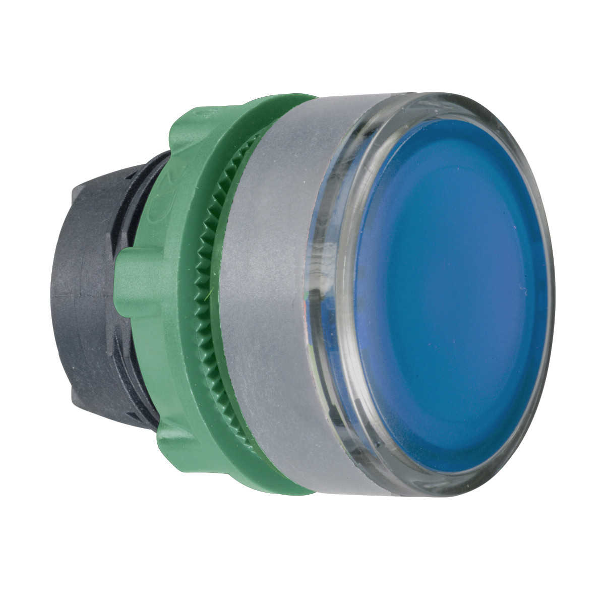 Schneider Electric Harmony XB5 Blue Flush illum pushbutton head for integral led CP grey