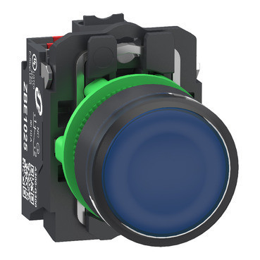 Schneider Electric Harmony XB5 Verlichte Drukknop, harmony XB5, plastic, blauw vlak, 22MM, universele