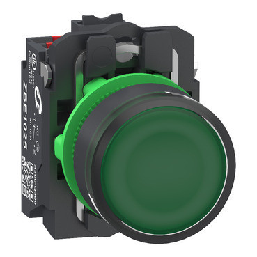 Schneider Electric Harmony XB5 Verlichte Drukknop, harmony XB5, plastic, groen vlak, 22MM, universele