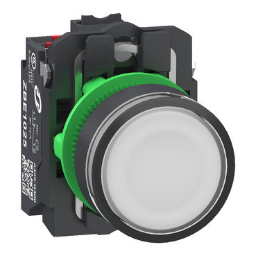 Schneider Electric Harmony XB5 Verlichte Drukknop, harmony XB5, plastic, wit vlak, 22MM, universele L