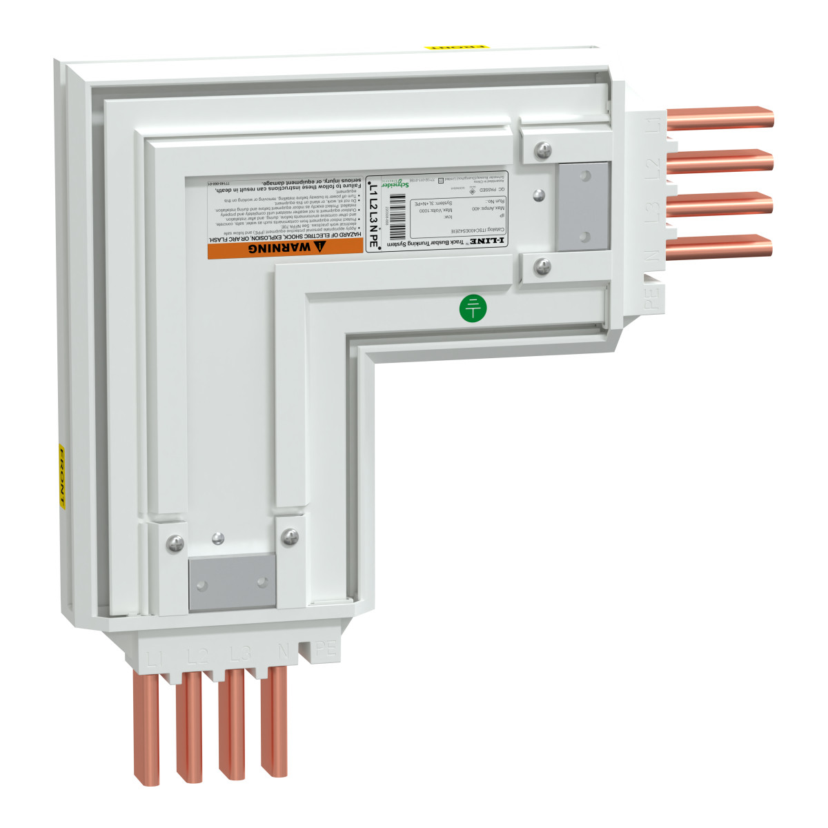 Schneider Electric I-Line Track Elleboog, I-line track, 400a, koper, 3l+n+pe (pe=kast), ip42, vaste le