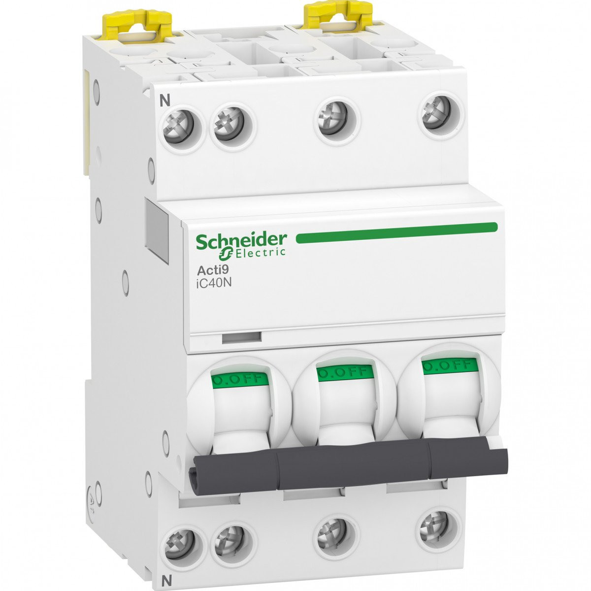 Schneider Electric ic40 installatieautomaat B karakteristiek 10a 4P 3 beveiligd incl nul 3te