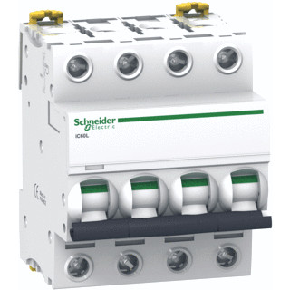Schneider Electric acti 9 installatieautomaat Z karakteristiek 50a 4P 4 beveiligd 4te