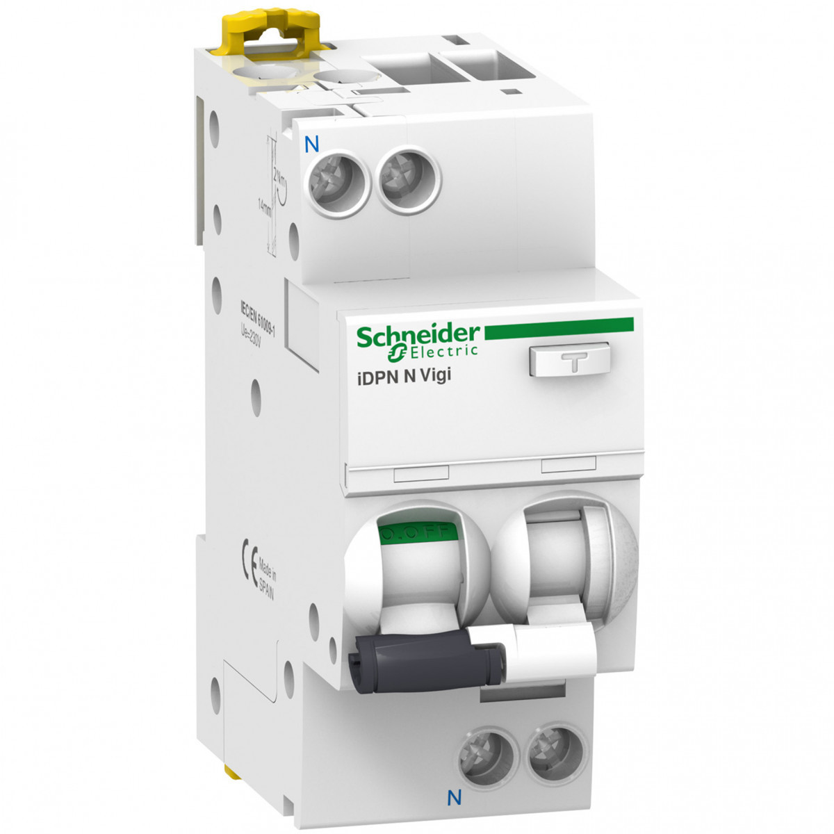 Schneider Electric acti9 aardlekautomaat 2P 4a 0,1a B