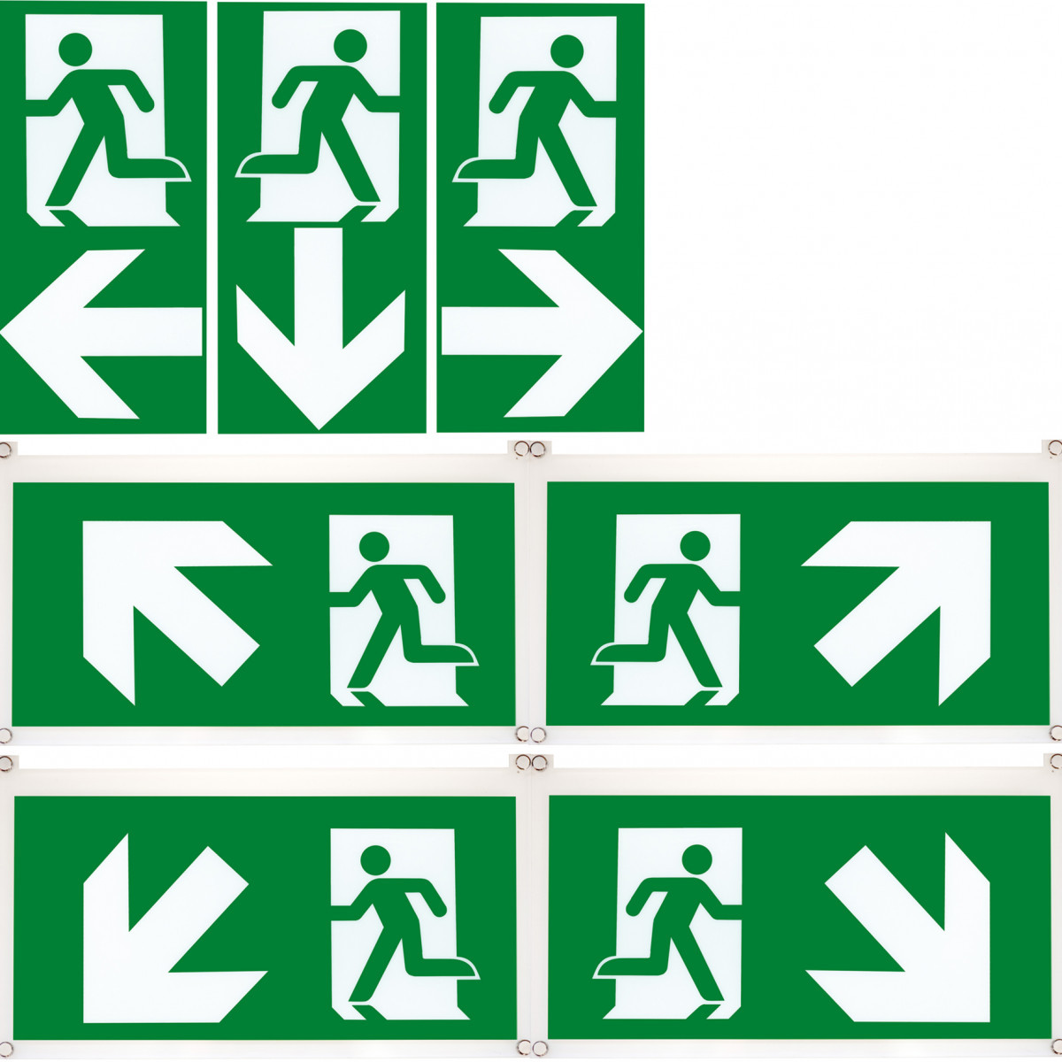 Exiway Smartexit, dicube, uitgangssignalering, iso, kit pictogrammen,