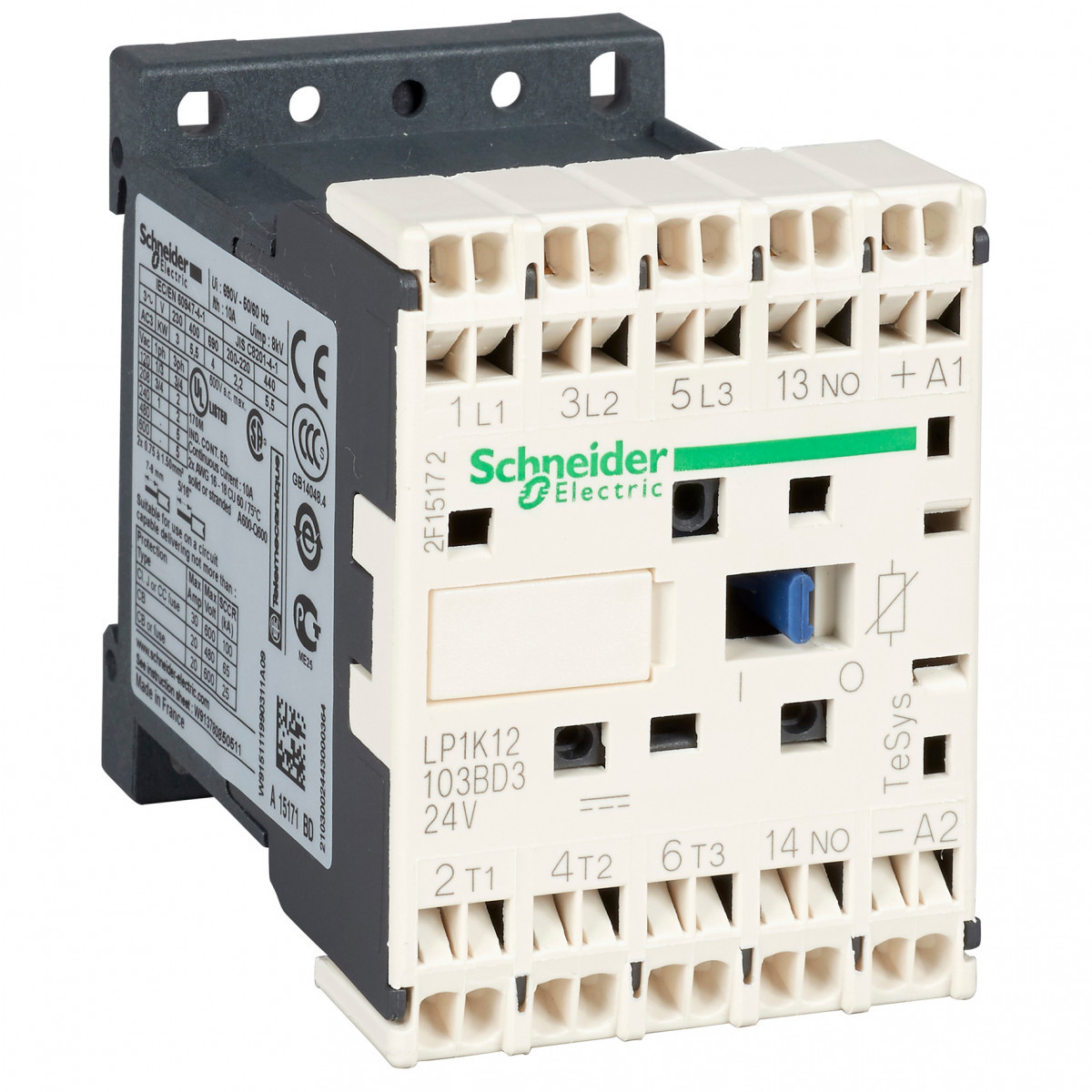 Schneider Electric tesys magneetschakelaar DC 4KW 9a ac3 veerklemaansluiting 3cont