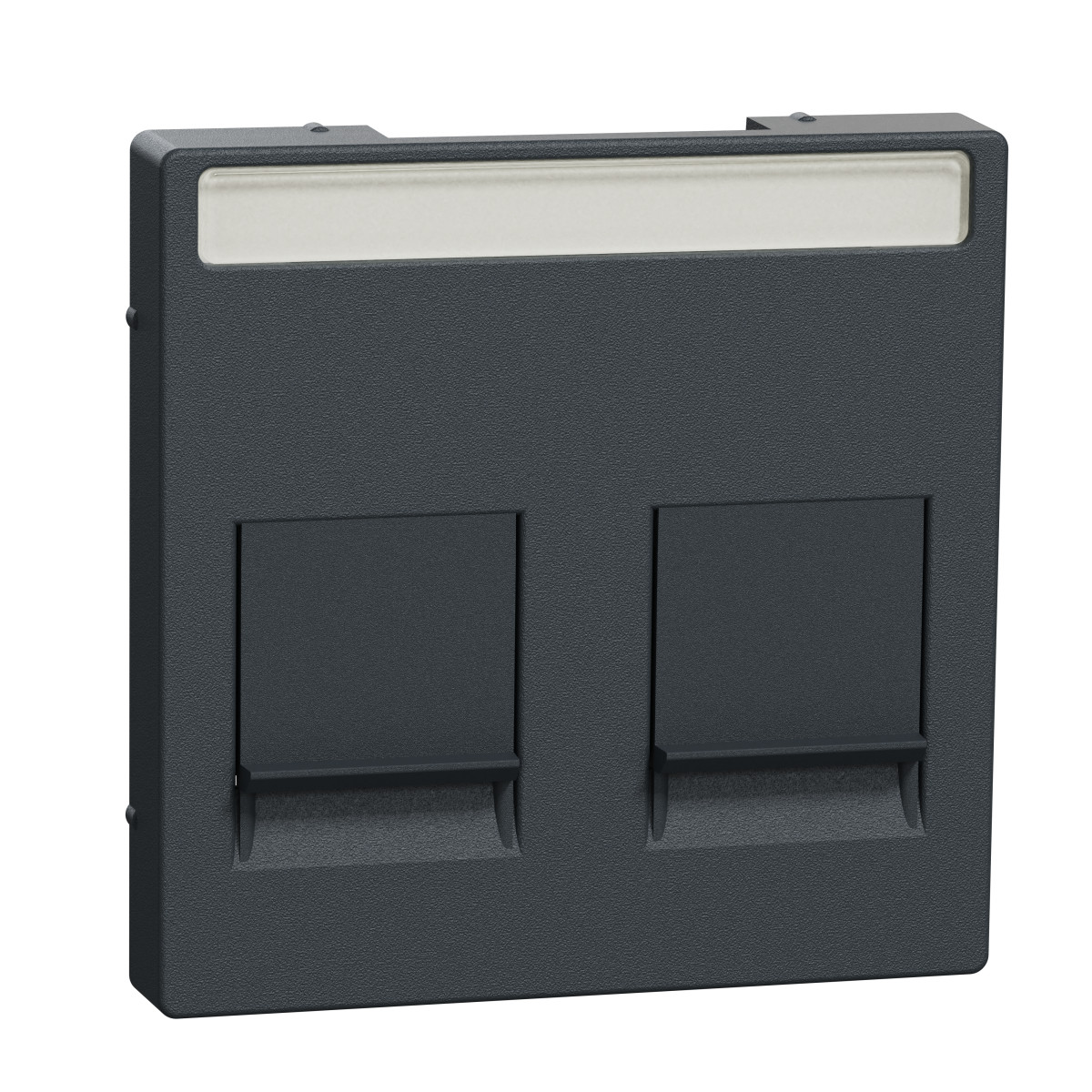Schneider Electric Merten Network technology Systeem-M centraalplaat RJ45 - 2V - tekstveld - schuif antraciet