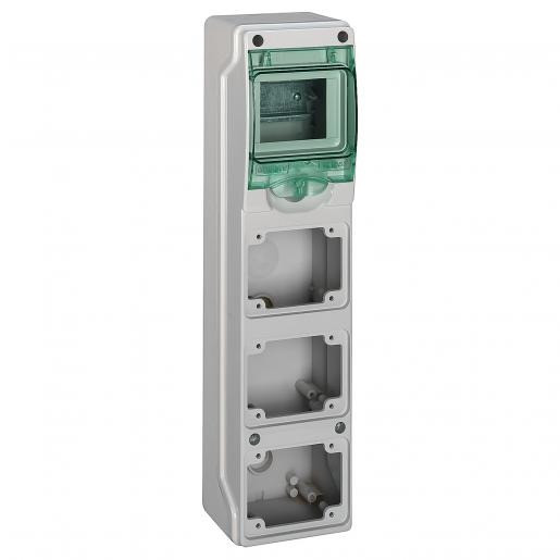 Schneider Electric kaedra mini combi installatiekast leeg en 3 open ip65 kunststof 4 module
