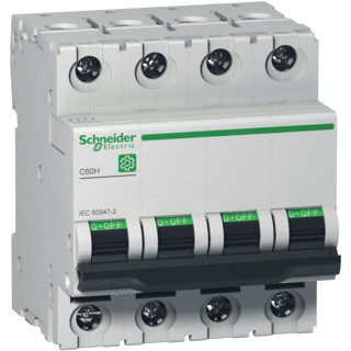 Schneider Electric multi 9 installatieautomaat B karakteristiek 32a 4P 4 beveiligd incl nul 4te