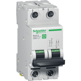 Schneider Electric multi 9 installatieautomaat C karakteristiek 2a 2P 2 beveiligd 2te