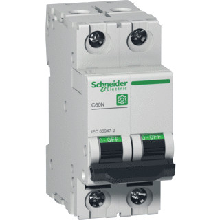 Schneider Electric multi 9 installatieautomaat C karakteristiek 3a 2P 2 beveiligd 2te
