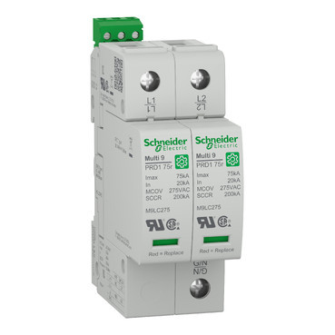 Schneider Electric Multi9 Overspanningsafleider, multi9 PRD1 75R, 2P, 240/480 V