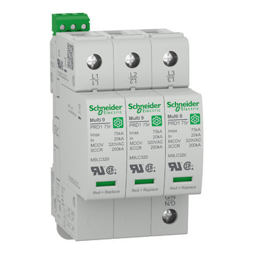 Schneider Electric Multi9 Overspanningsafleider, multi9 PRD1 75R, 3P, 277/480 V