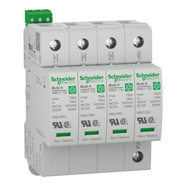 Schneider Electric Multi9 Overspanningsafleider, multi9 PRD1 75R, 4P, 400/690 V