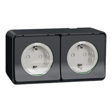 Schneider Electric Mureva Styl Mureva STYL diy - wandcontactdoos 2V - verticaal - ip55 - grijs / antr